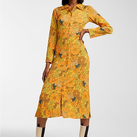 NWOT Urban Outfitters Damson Madder Dolly Psychedelic Maxi Dress Sz 2 / 4 Z81-4 - Picture 10 of 11